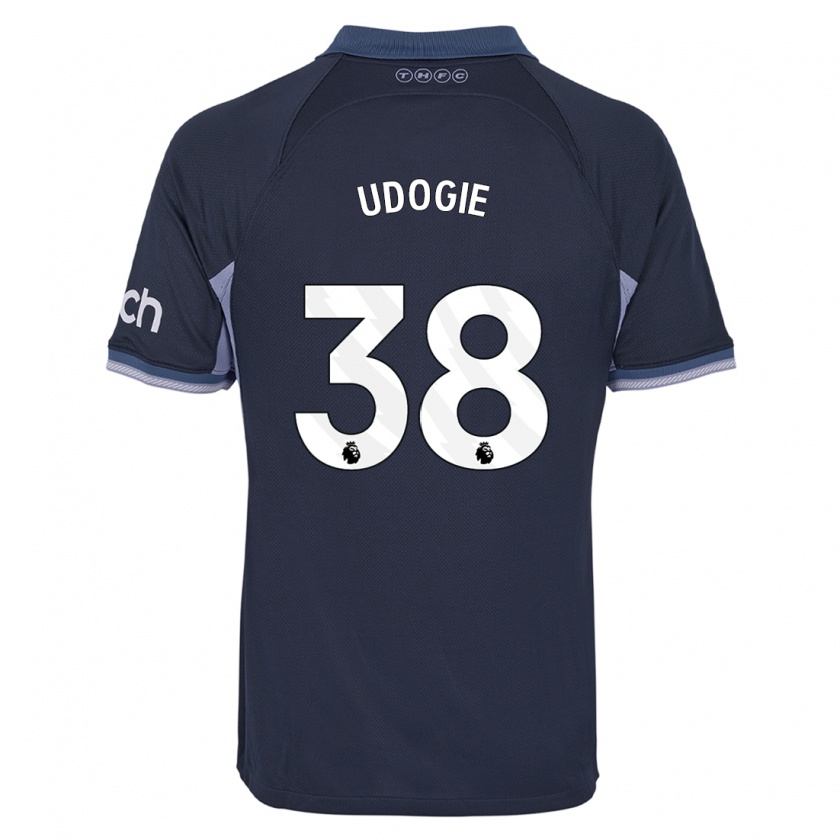 Kandiny Herren Destiny Udogie #38 Dunkelblau Auswärtstrikot Trikot 2023/24 T-Shirt