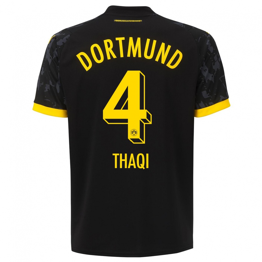 Kandiny Herren Albin Thaqi #4 Schwarz Auswärtstrikot Trikot 2023/24 T-Shirt