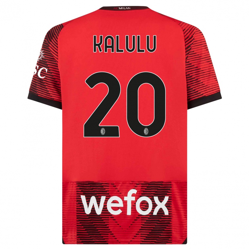 Kandiny Damen Pierre Kalulu #20 Rot Schwarz Heimtrikot Trikot 2023/24 T-Shirt