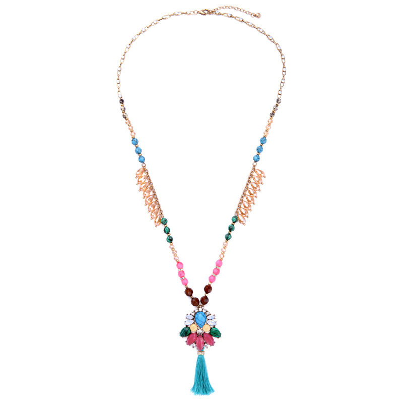 Kandiny - Women's Individual Diamond Color Tassel Necklace