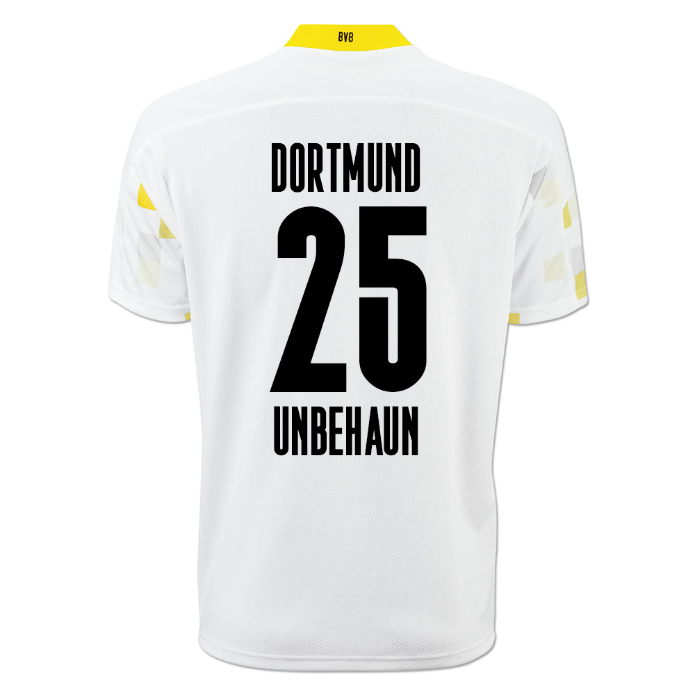 Herren Fussball Luca Unbehaun 25 Ausweichtrikot Weiss Gelb Trikot 2020 21 Hemd