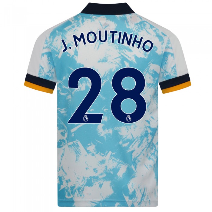 Herren Fußball Joao Moutinho #28 Auswärtstrikot Weiß Blau Trikot 2020/21 Hemd