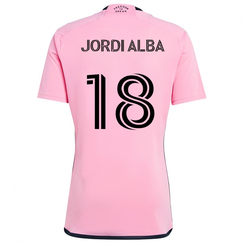 Kandiny Kinder Jordi Alba #18 Rosa Heimtrikot Trikot 2024/25 T-Shirt