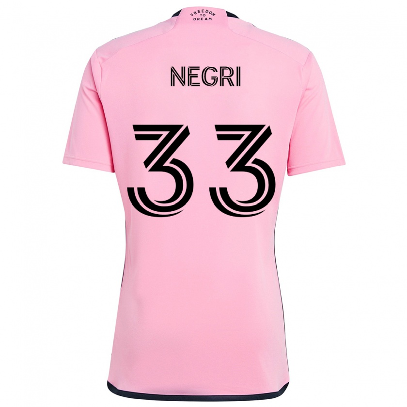 Kandiny Kinder Franco Negri #33 Rosa Heimtrikot Trikot 2024/25 T-Shirt