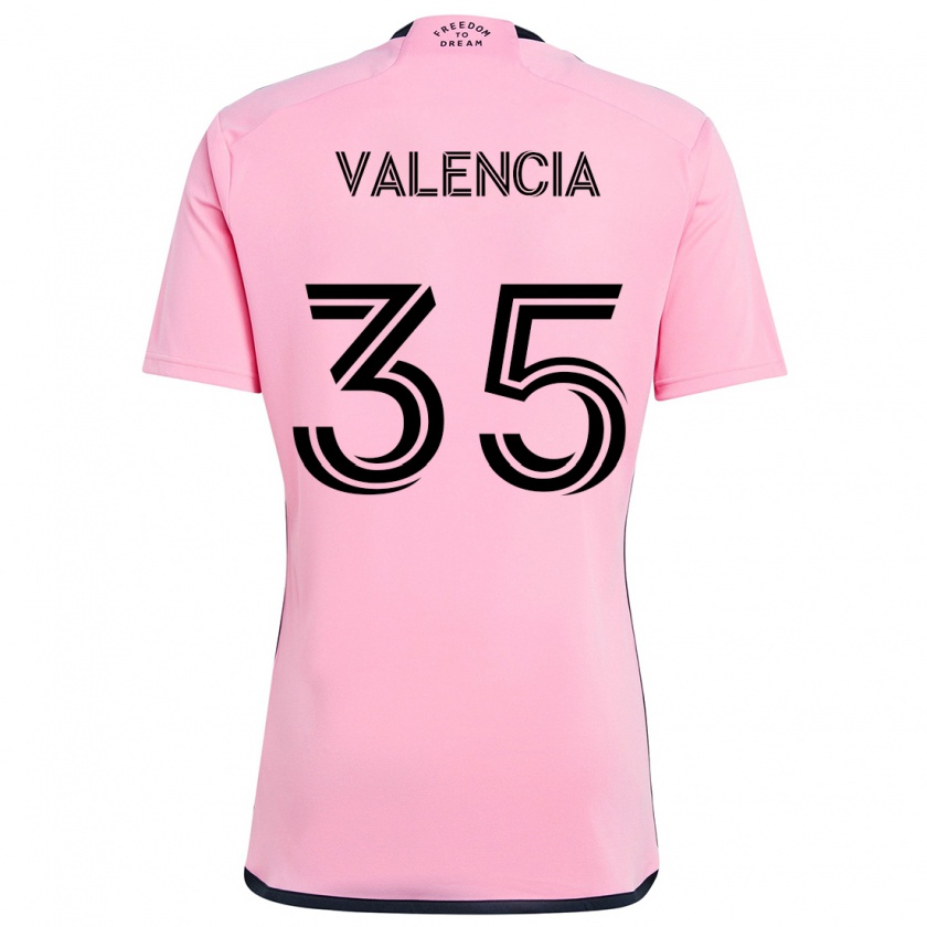 Kandiny Kinder Felipe Valencia #35 Rosa Heimtrikot Trikot 2024/25 T-Shirt