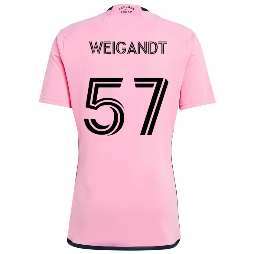 Kandiny Kinder Marcelo Weigandt #57 Rosa Heimtrikot Trikot 2024/25 T-Shirt