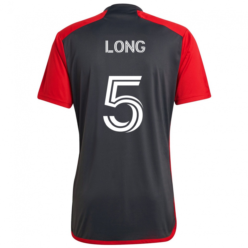 Kandiny Kinder Kevin Long #5 Grau Rot Heimtrikot Trikot 2024/25 T-Shirt