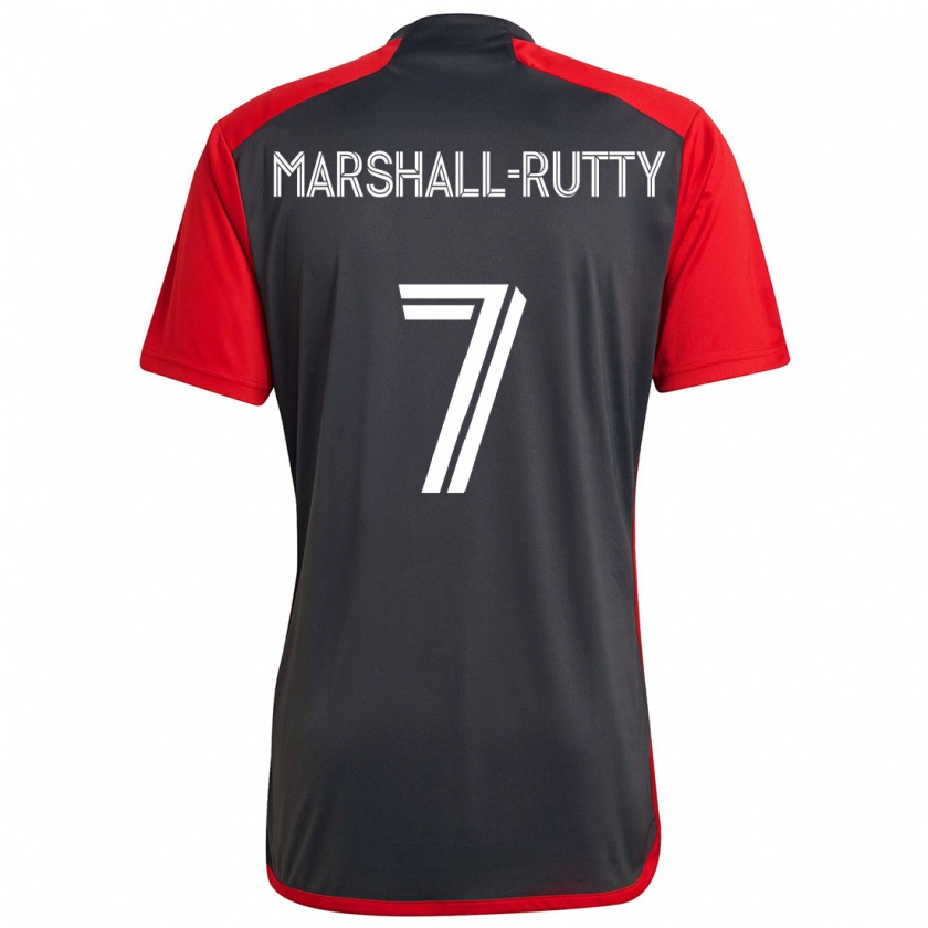 Kandiny Kinder Jahkeele Marshall-Rutty #7 Grau Rot Heimtrikot Trikot 2024/25 T-Shirt