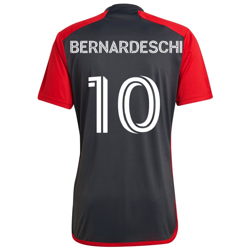 Kandiny Kinder Federico Bernardeschi #10 Grau Rot Heimtrikot Trikot 2024/25 T-Shirt