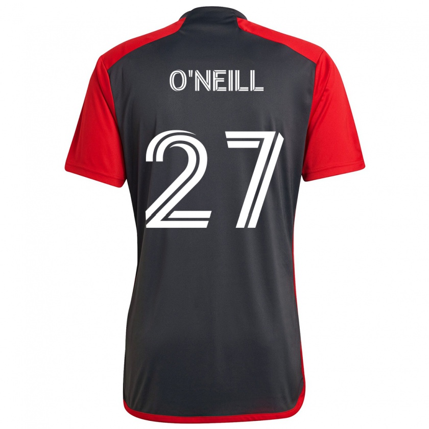 Kandiny Kinder Shane O'neill #27 Grau Rot Heimtrikot Trikot 2024/25 T-Shirt