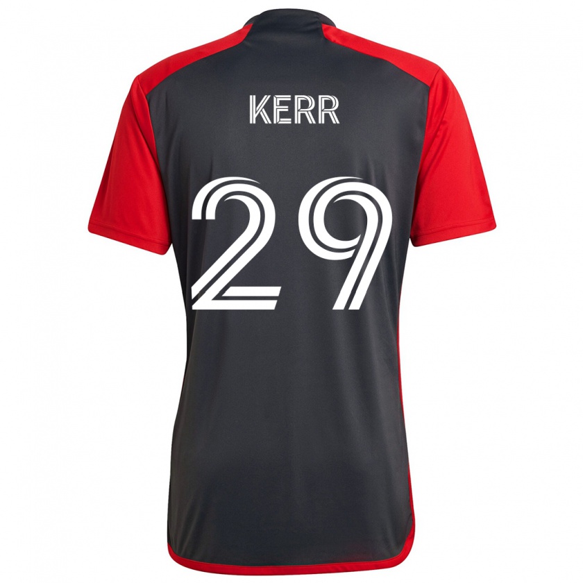 Kandiny Kinder Deandre Kerr #29 Grau Rot Heimtrikot Trikot 2024/25 T-Shirt