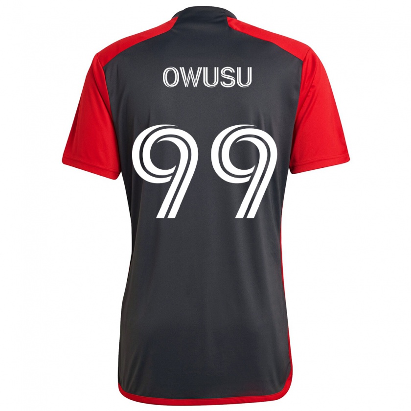 Kandiny Kinder Prince Osei Owusu #99 Grau Rot Heimtrikot Trikot 2024/25 T-Shirt