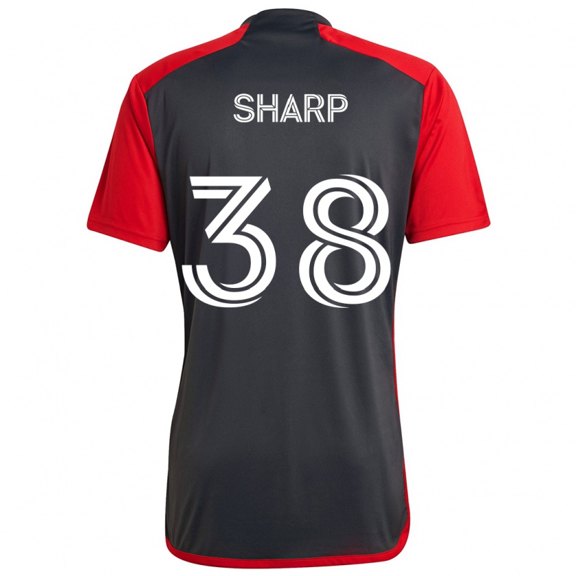 Kandiny Kinder Charlie Sharp #38 Grau Rot Heimtrikot Trikot 2024/25 T-Shirt