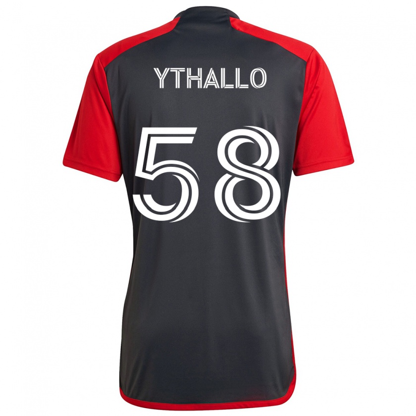 Kandiny Kinder Ythallo #58 Grau Rot Heimtrikot Trikot 2024/25 T-Shirt