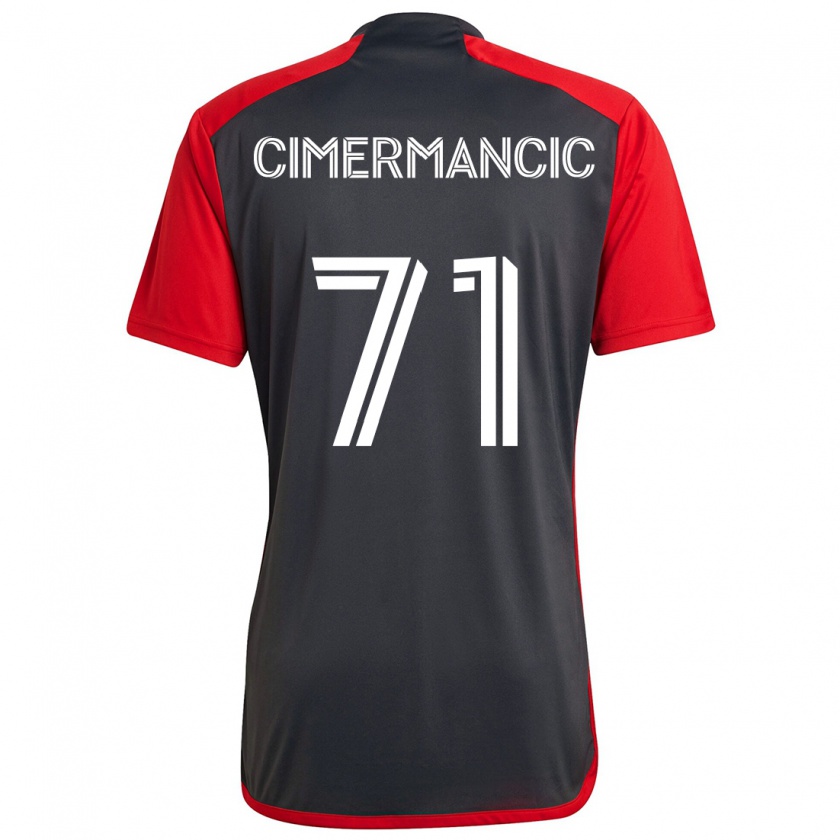 Kandiny Kinder Markus Cimermancic #71 Grau Rot Heimtrikot Trikot 2024/25 T-Shirt