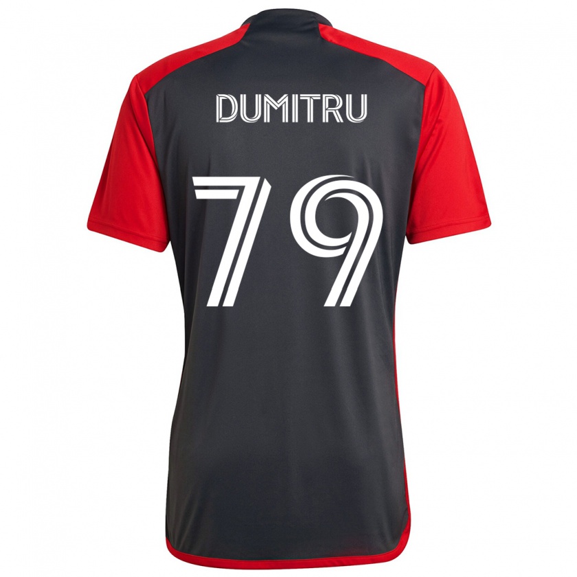 Kandiny Kinder Andrei Dumitru #79 Grau Rot Heimtrikot Trikot 2024/25 T-Shirt