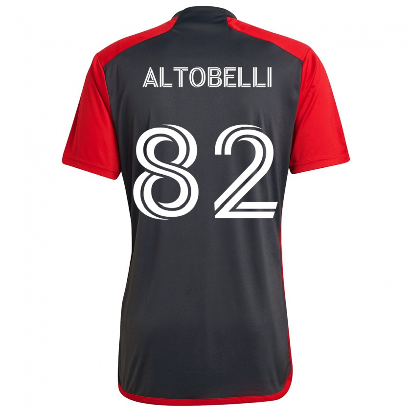 Kandiny Kinder Julian Altobelli #82 Grau Rot Heimtrikot Trikot 2024/25 T-Shirt