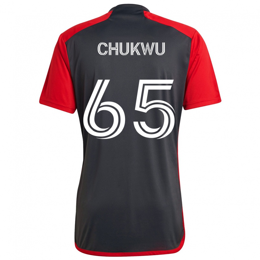 Kandiny Kinder Joses Chukwu #65 Grau Rot Heimtrikot Trikot 2024/25 T-Shirt