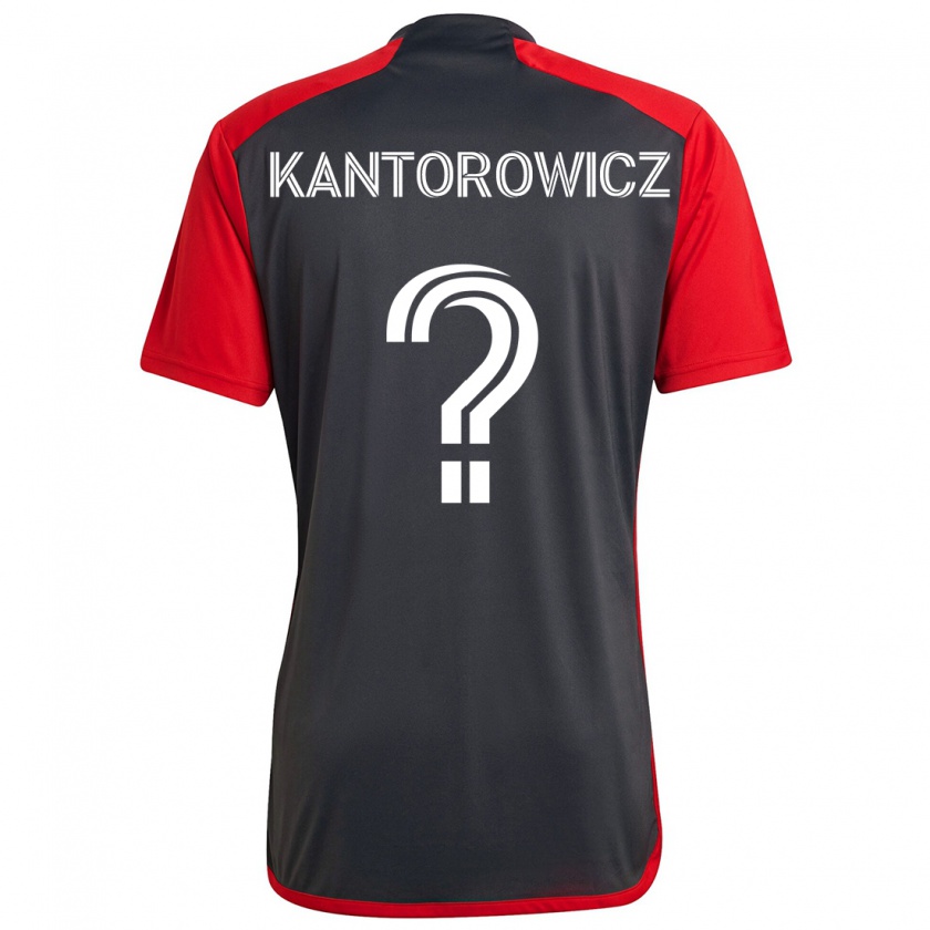 Kandiny Kinder Dominic Kantorowicz #0 Grau Rot Heimtrikot Trikot 2024/25 T-Shirt