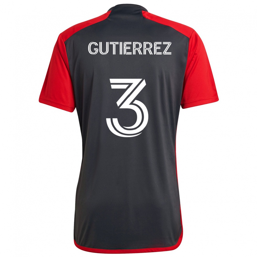 Kandiny Kinder Cristián Gutiérrez #3 Grau Rot Heimtrikot Trikot 2024/25 T-Shirt