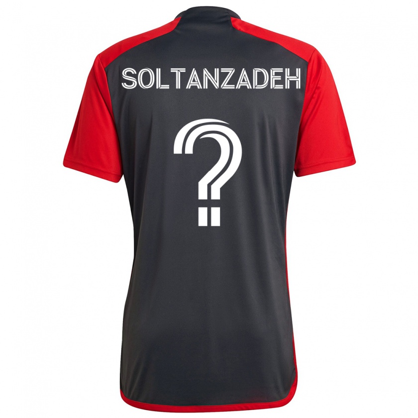 Kandiny Kinder Shayan Soltanzadeh #0 Grau Rot Heimtrikot Trikot 2024/25 T-Shirt