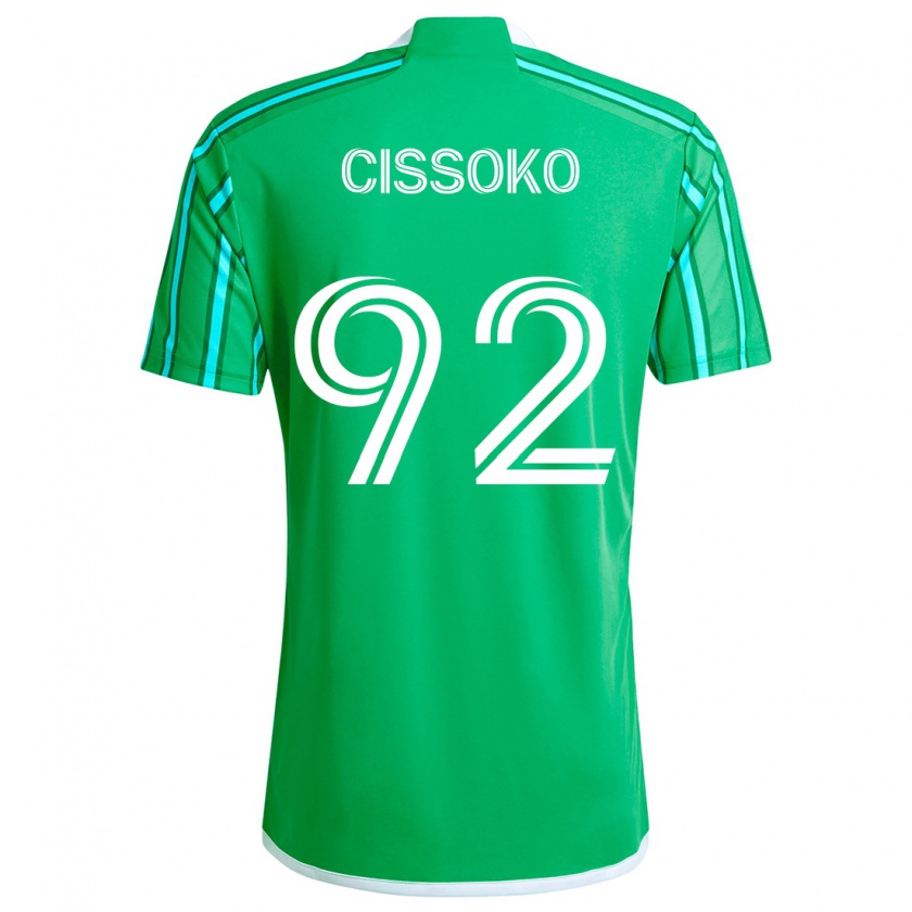 Kandiny Kinder Abdoulaye Cissoko #92 Grün Weiß Heimtrikot Trikot 2024/25 T-Shirt