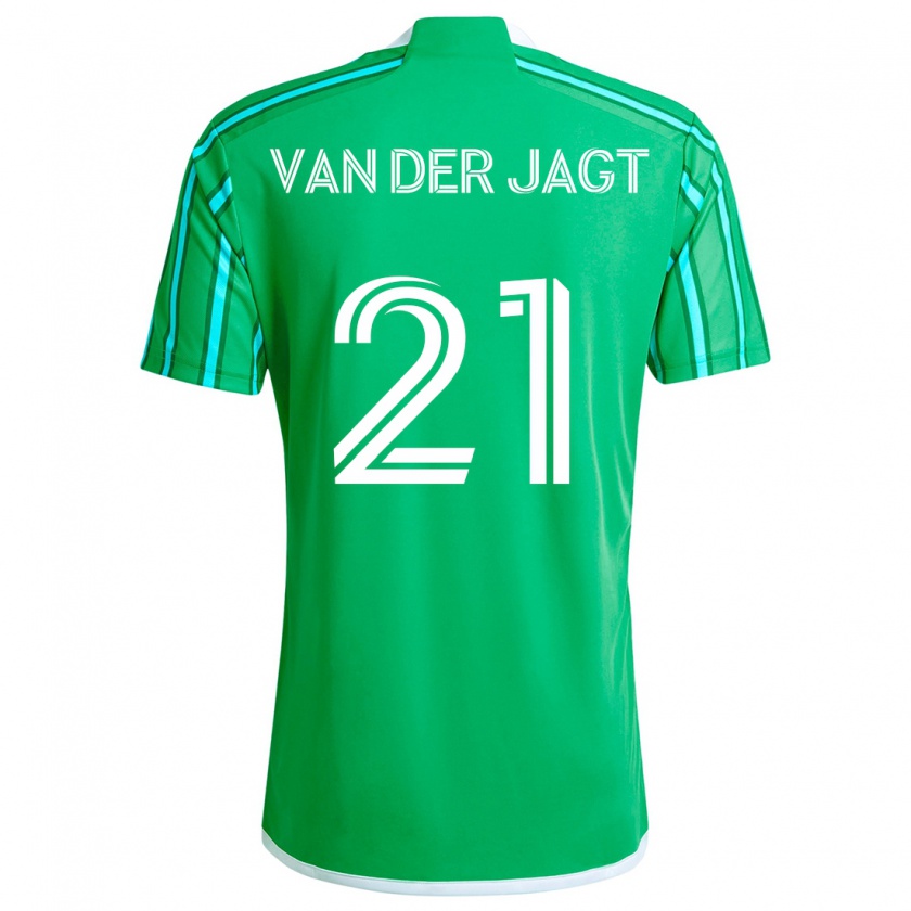 Kandiny Kinder Olivia Van Der Jagt #21 Grün Weiß Heimtrikot Trikot 2024/25 T-Shirt