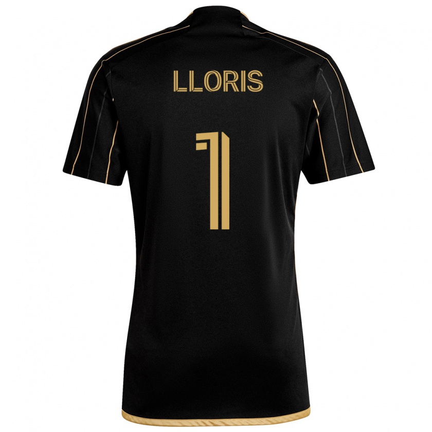 Kandiny Kinder Hugo Lloris #1 Schwarzes Gold Heimtrikot Trikot 2024/25 T-Shirt