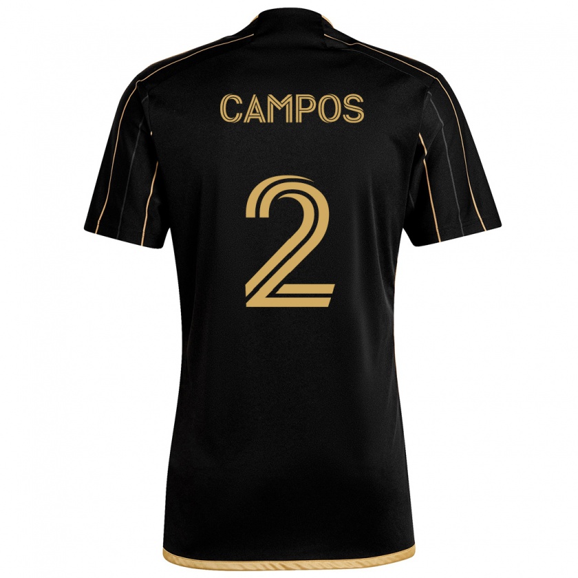 Kandiny Kinder Omar Campos #2 Schwarzes Gold Heimtrikot Trikot 2024/25 T-Shirt