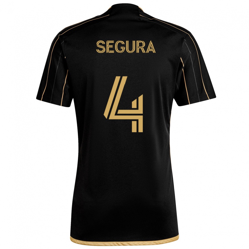 Kandiny Kinder Eddie Segura #4 Schwarzes Gold Heimtrikot Trikot 2024/25 T-Shirt