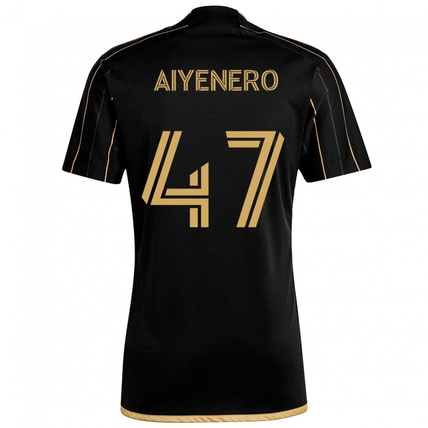 Kandiny Kinder Marius Aiyenero #47 Schwarzes Gold Heimtrikot Trikot 2024/25 T-Shirt