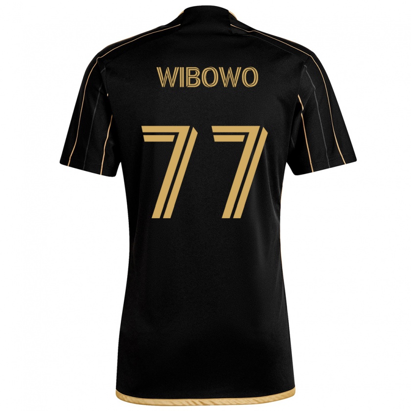 Kandiny Kinder Adrian Wibowo #77 Schwarzes Gold Heimtrikot Trikot 2024/25 T-Shirt