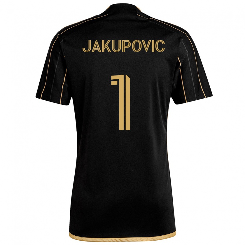 Kandiny Kinder Eldin Jakupović #1 Schwarzes Gold Heimtrikot Trikot 2024/25 T-Shirt