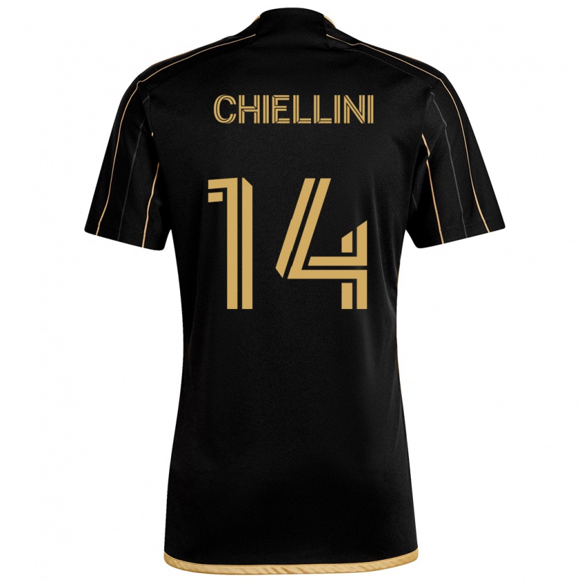 Kandiny Kinder Giorgio Chiellini #14 Schwarzes Gold Heimtrikot Trikot 2024/25 T-Shirt