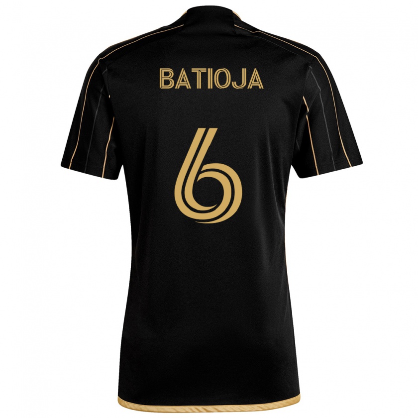 Kandiny Kinder Jeremy Batioja #6 Schwarzes Gold Heimtrikot Trikot 2024/25 T-Shirt