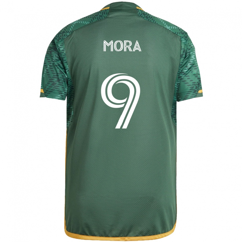 Kandiny Kinder Felipe Mora #9 Grün Orange Heimtrikot Trikot 2024/25 T-Shirt