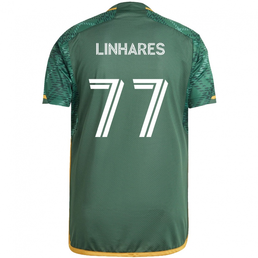 Kandiny Kinder Kyle Linhares #77 Grün Orange Heimtrikot Trikot 2024/25 T-Shirt