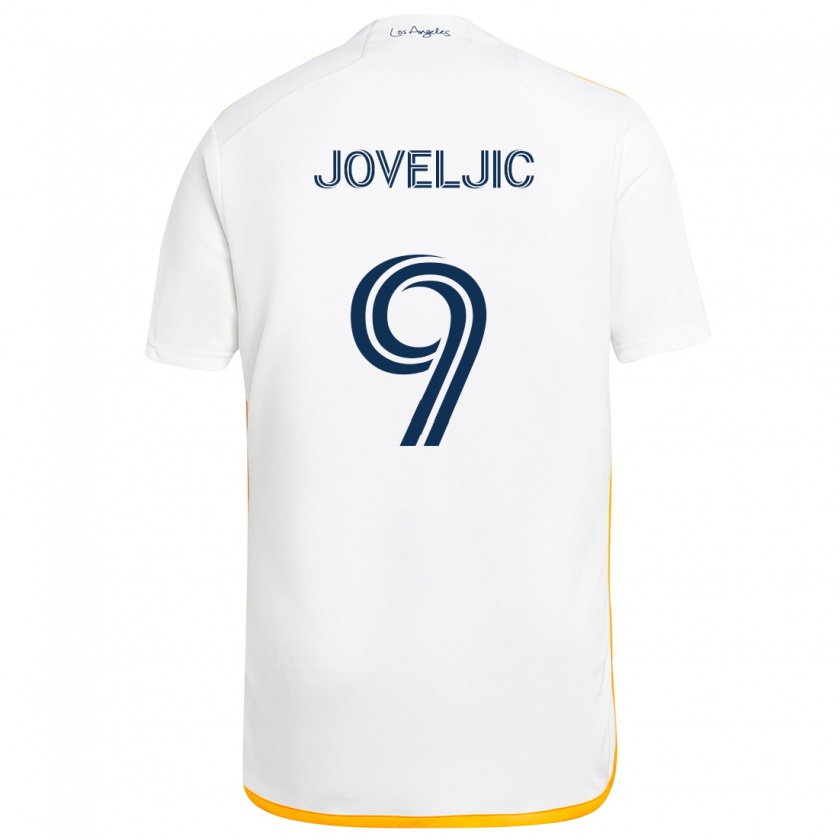 Kandiny Kinder Dejan Joveljic #9 Weiß Gelb Heimtrikot Trikot 2024/25 T-Shirt