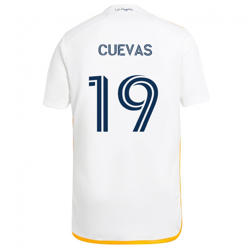 Kandiny Kinder Mauricio Cuevas #19 Weiß Gelb Heimtrikot Trikot 2024/25 T-Shirt