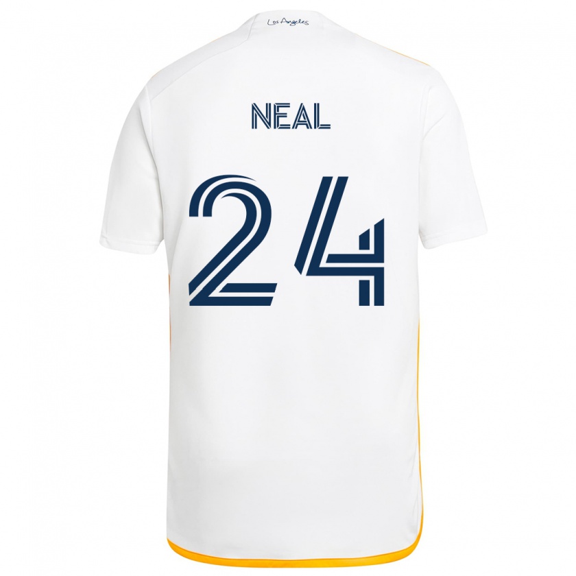 Kandiny Kinder Jalen Neal #24 Weiß Gelb Heimtrikot Trikot 2024/25 T-Shirt