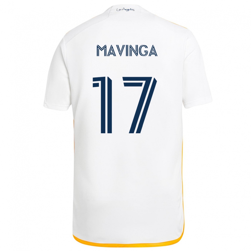 Kandiny Kinder Chris Mavinga #17 Weiß Gelb Heimtrikot Trikot 2024/25 T-Shirt