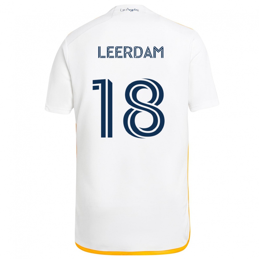 Kandiny Kinder Kelvin Leerdam #18 Weiß Gelb Heimtrikot Trikot 2024/25 T-Shirt