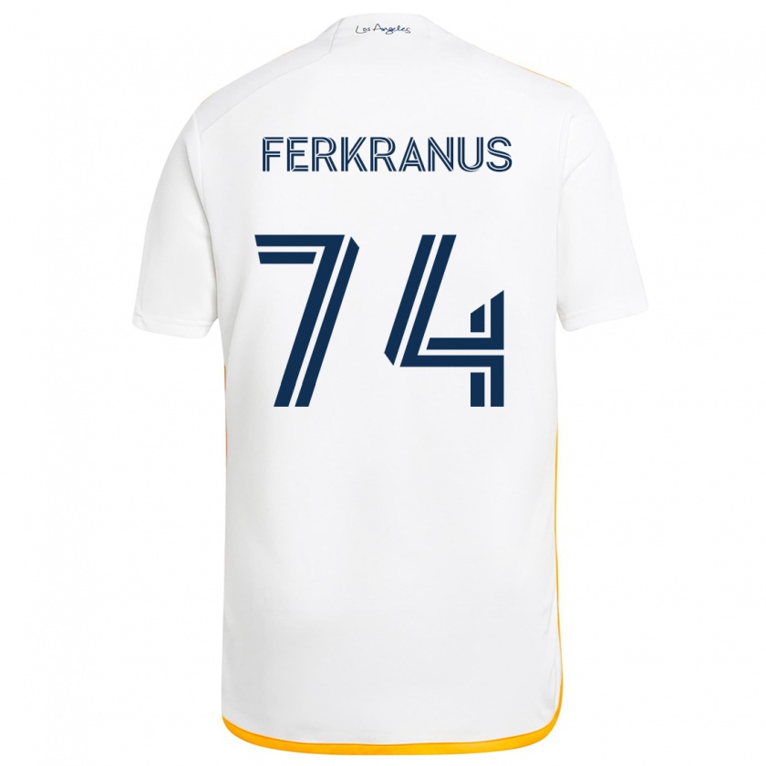 Kandiny Kinder Marcus Ferkranus #74 Weiß Gelb Heimtrikot Trikot 2024/25 T-Shirt