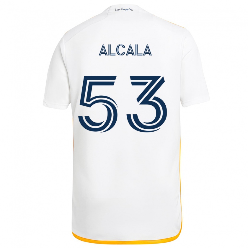 Kandiny Kinder Álex Alcalá #53 Weiß Gelb Heimtrikot Trikot 2024/25 T-Shirt