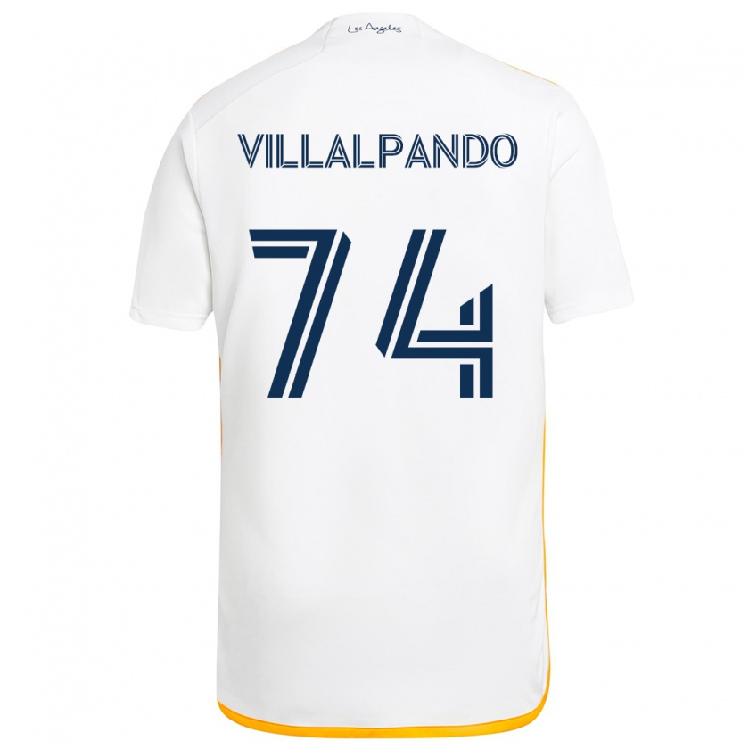 Kandiny Kinder Sergio Villalpando #74 Weiß Gelb Heimtrikot Trikot 2024/25 T-Shirt