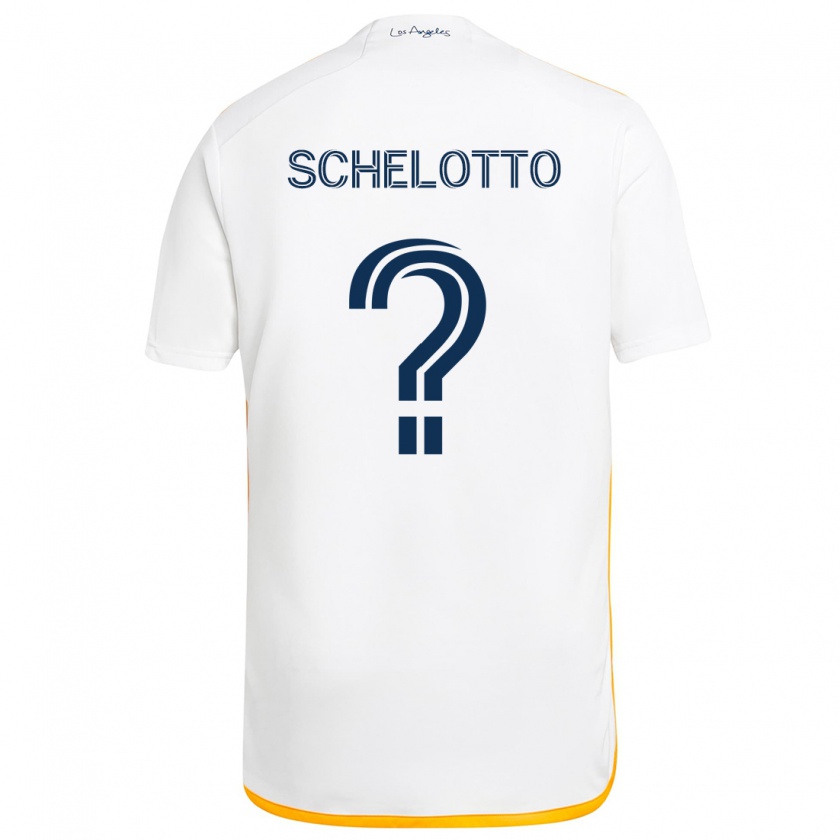 Kandiny Kinder Nicolas Barros Schelotto #0 Weiß Gelb Heimtrikot Trikot 2024/25 T-Shirt