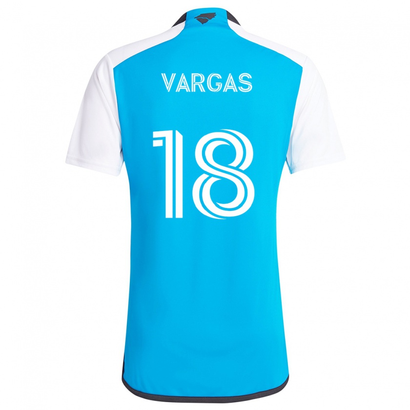 Kandiny Kinder Kerwin Vargas #18 Blau Weiss Heimtrikot Trikot 2024/25 T-Shirt