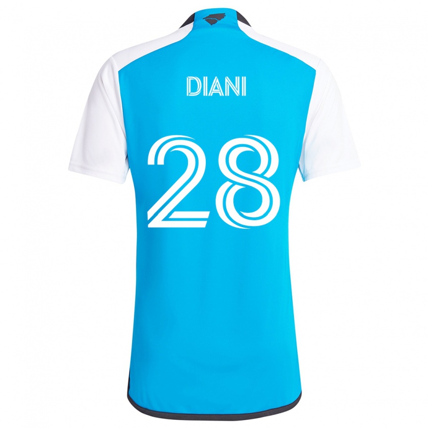 Kandiny Kinder Djibril Diani #28 Blau Weiss Heimtrikot Trikot 2024/25 T-Shirt