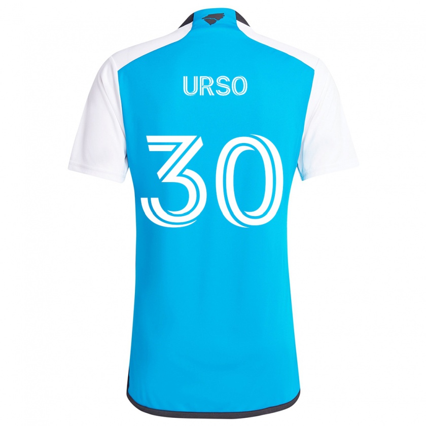 Kandiny Kinder Júnior Urso #30 Blau Weiss Heimtrikot Trikot 2024/25 T-Shirt