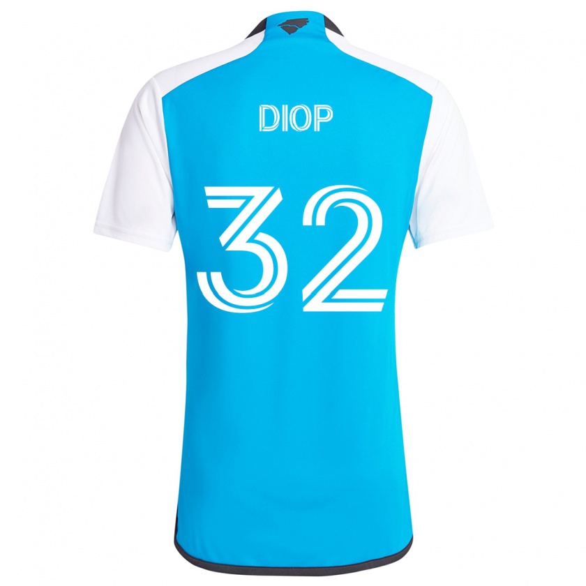 Kandiny Kinder Hamady Diop #32 Blau Weiss Heimtrikot Trikot 2024/25 T-Shirt